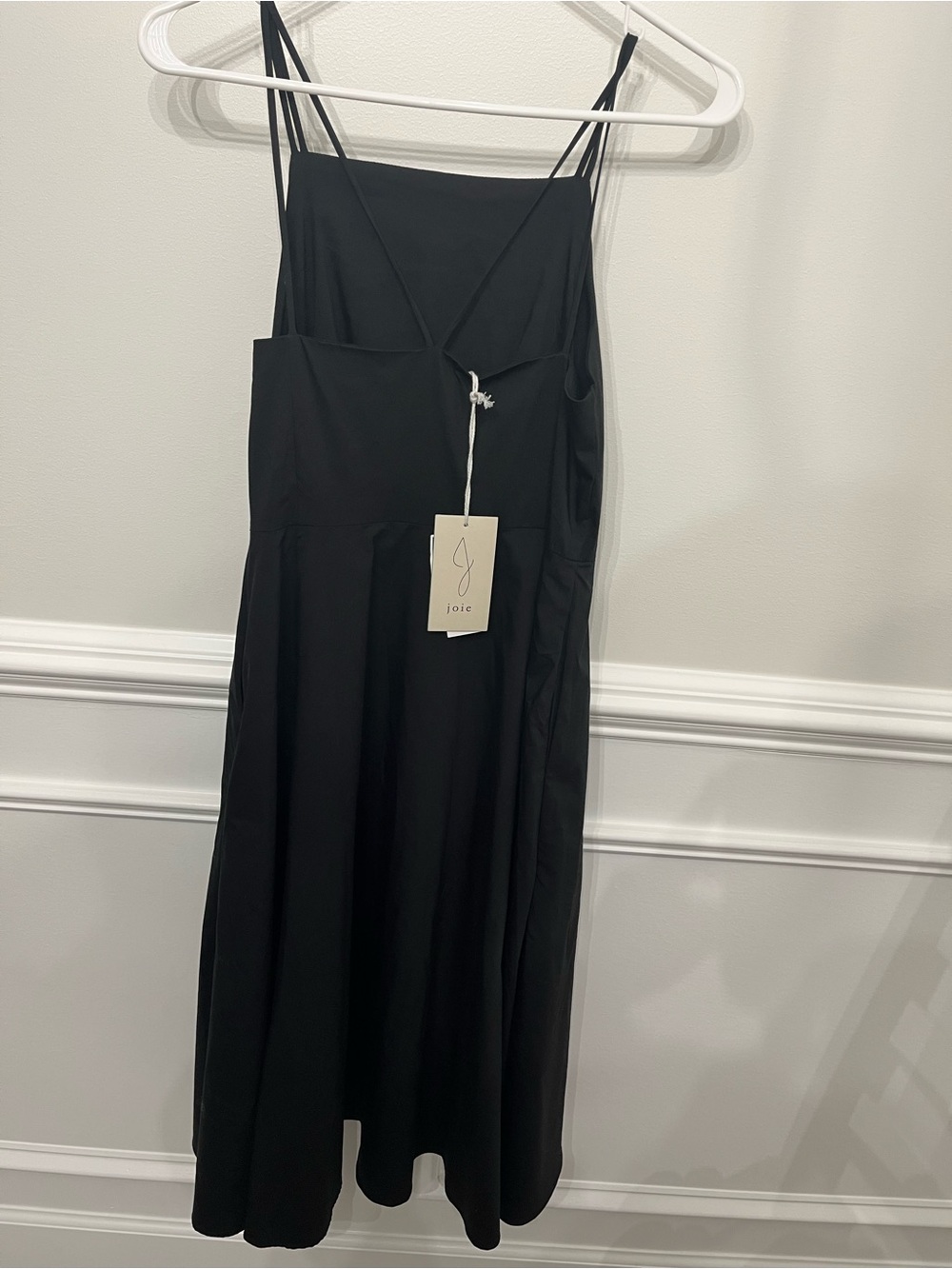 Joie Black Midi Dress Size 2 NWT Elegant Spaghetti Strap - Picture 2 of 10